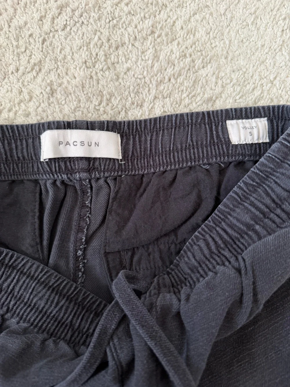 PacSun Men's Dark Gray Volley Athletic Drawstring Shorts